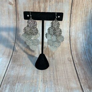 3” Silver Tone Dangle Earrings Item #PHK122